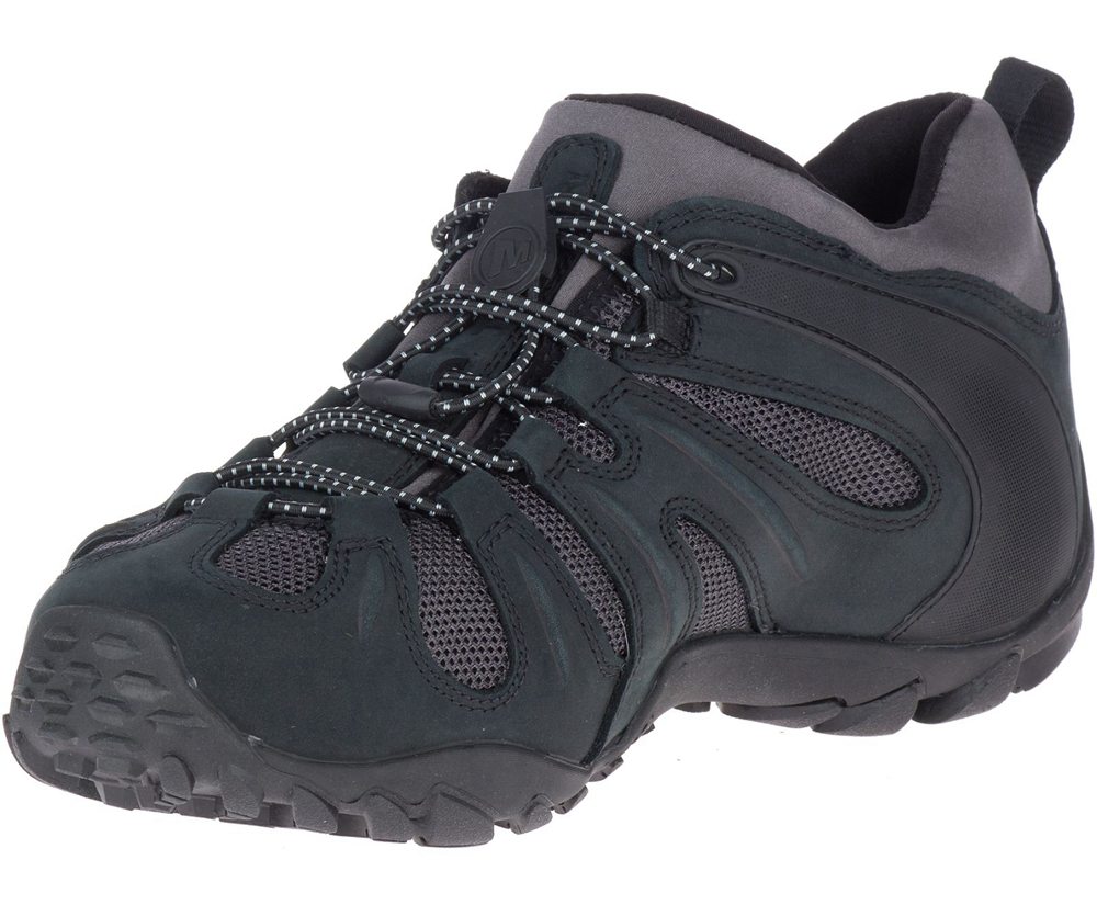 Merrell Hiking Shoes Black/Grey - Chameleon 8 Stretch Waterproof - Mens 30FANYZJQ